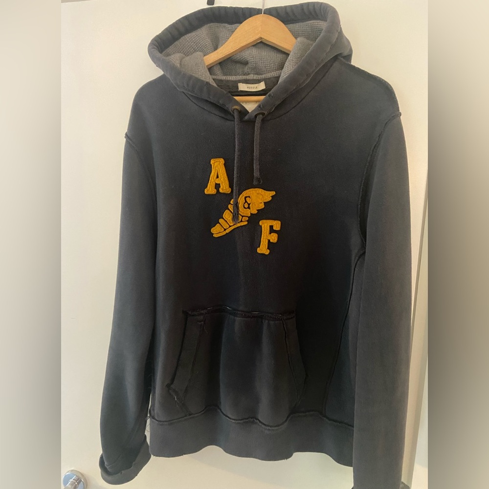 Mens xxl Abercrombie & fitch heavy hoodie, dark blue, extra long sleeves